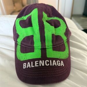 Balenciaga Purple and Green Logo Cap